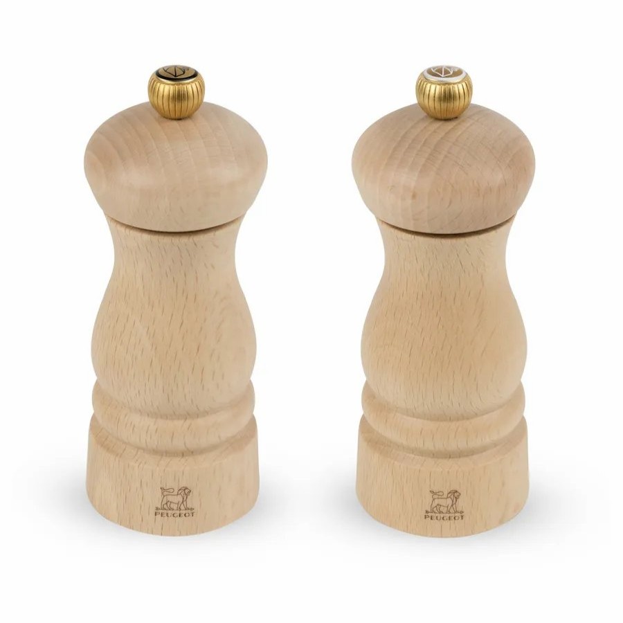 Salt And Pepper Grinders | Peugeot Peugeot Clermont 2 Piece Salt And Pepper Grinder, 13Cm, Natural