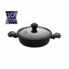 Pots | Karaca Karaca Biodiamond Non-Stick Antibacterial Handle Induction Shallow Casserole With Lid, 3.2L, Black