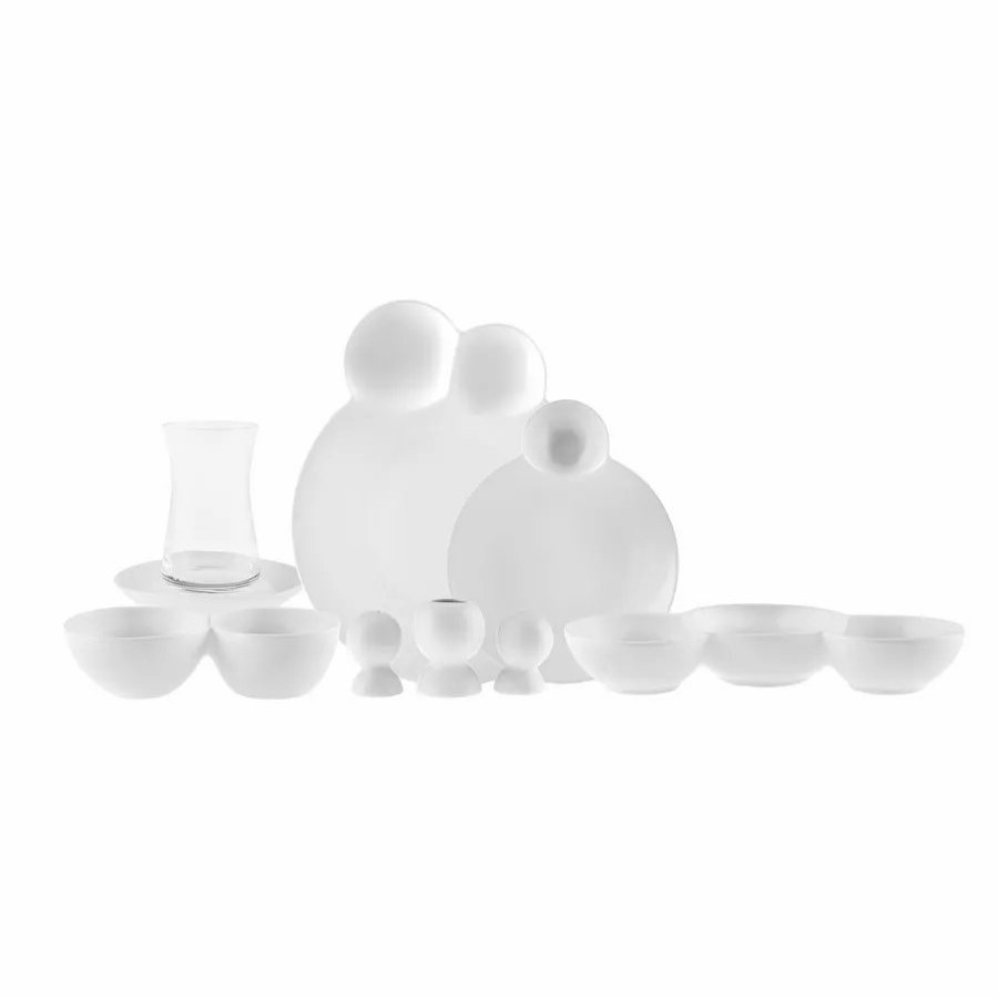 New Bone Breakfast Sets | Karaca Karaca Streamline Blow New Generation Bone Breakfast Serveware Set For 6 People, 26 Piece, White