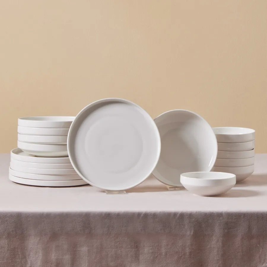 Porcelain Dinner Sets | Karaca Karaca Felix 18-Piece Porcelain Dinner Set For 6 People, White