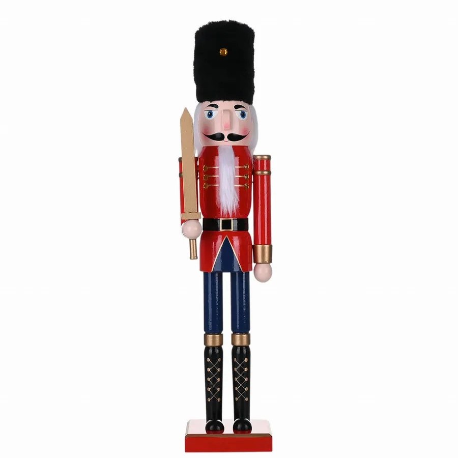 Ornaments | Karaca Home Karaca New Year Christmas Nutcracker With Sword Figure, 60Cm, Red Multi