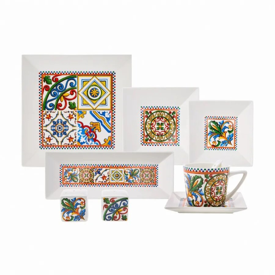 Porcelain Breakfast Sets | Karaca Karaca Milano 32 Piece Porcelain Breakfast Serveware Set For 6 People, Multi