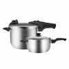 Pressure Cooker | Karaca Karaca Astrid 2-Piece Stainless Steel Induction Pressure Cooker Set, 4L+6L, Black Silver