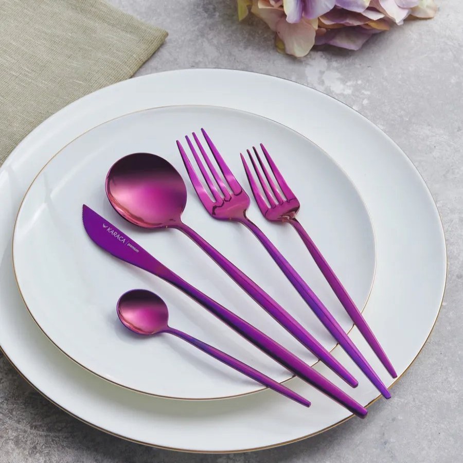 Cutlery Sets | Karaca Karaca Orion 30 Piece Stainless Steel Cutlery Set For 6 People, Purple