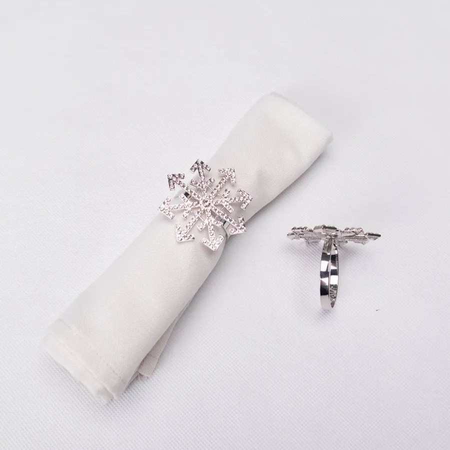 Napkin Rings | Karaca Home Karaca Home New Year Christmas Snowflake Metal Napkin Ring Set, 2 Piece, Silver