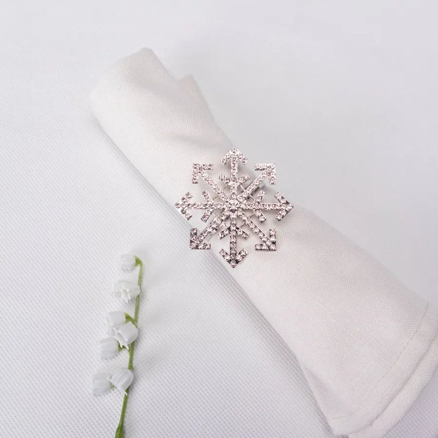 Napkin Rings | Karaca Home Karaca Home New Year Christmas Snowflake Metal Napkin Ring Set, 2 Piece, Silver