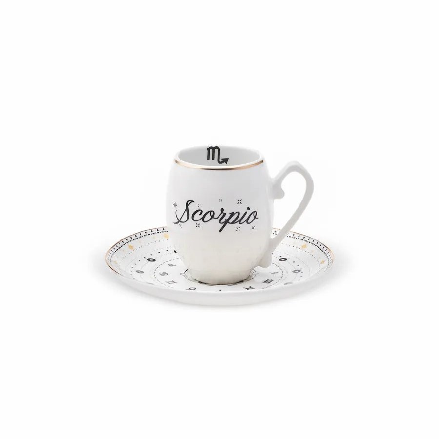 Cups & Saucers | Karaca Karaca Signs Of The Zodiac Signs Of The Zodiac Scorpio Porcelain Espresso Turkish Coffee Cup, 90Ml, Multi