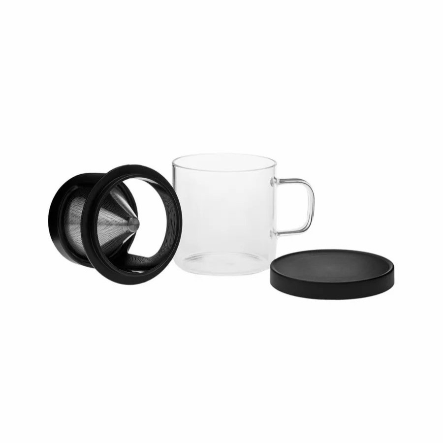 Mugs | Karaca Karaca Brewy Glass Coffee Dripper Mug, 300Ml, Black Transparent