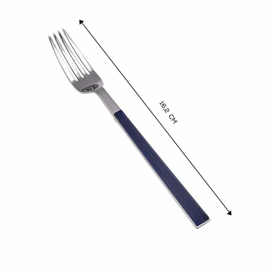 Mix And Match Cutlery | Karaca Karaca Salzburg Stainless Steel Dessert Fork, 16.2Cm, Indigo Silver