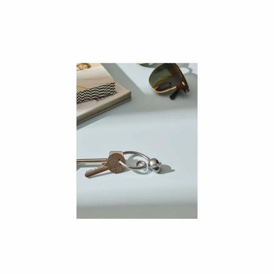 Ornaments | Alessi Alessi Pip Stainless Steel Key Ring, 5Cmx4Cm, Silver