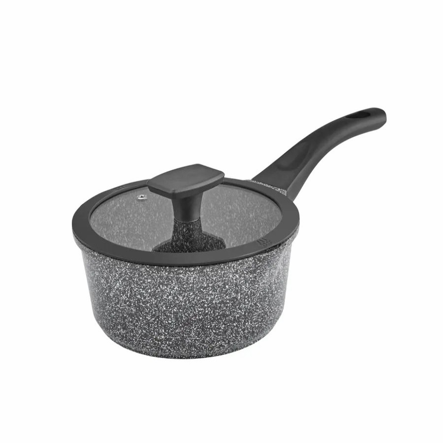 Pans | Karaca Karaca Serra Biogranite Induction Sauce Pan With Lid, 18Cm, Grey