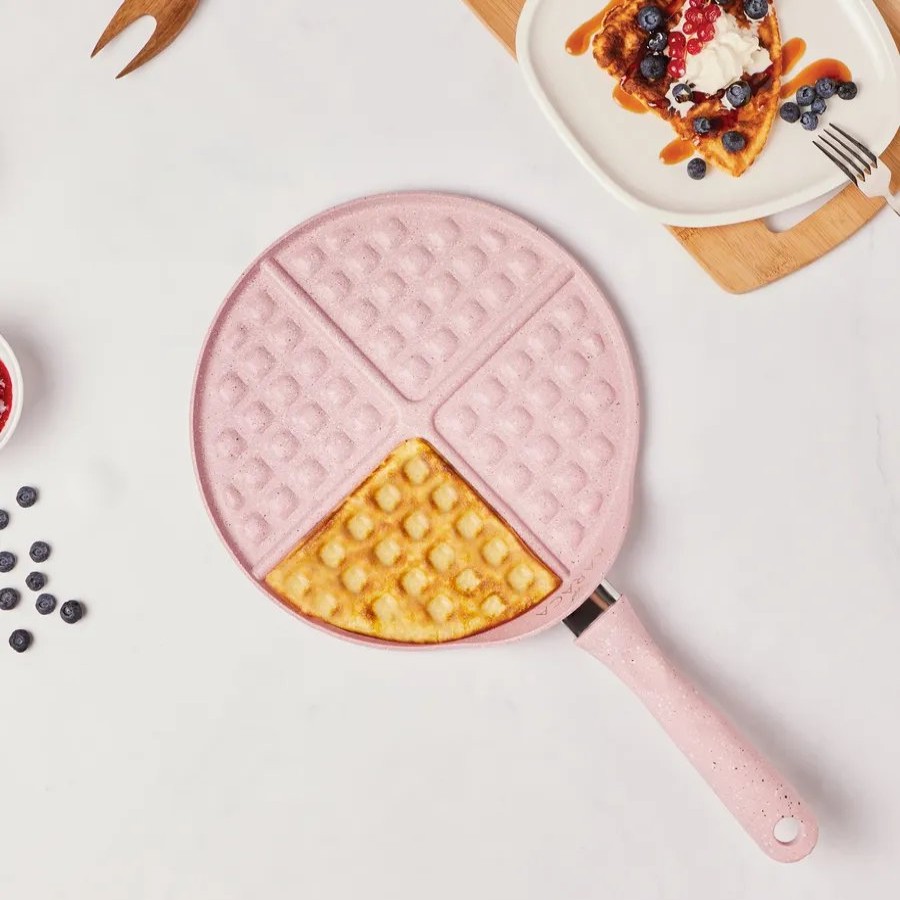 Pans | Karaca Karaca Love Of Kitchen Biogranite Waffle Pan, 26Cm, Pink