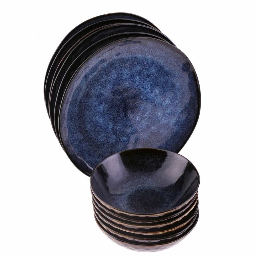 Reactive Glaze Dinner Sets | Karaca Karaca 12-Piece Reactive Glaze Dinner Set For 6 People, Blue