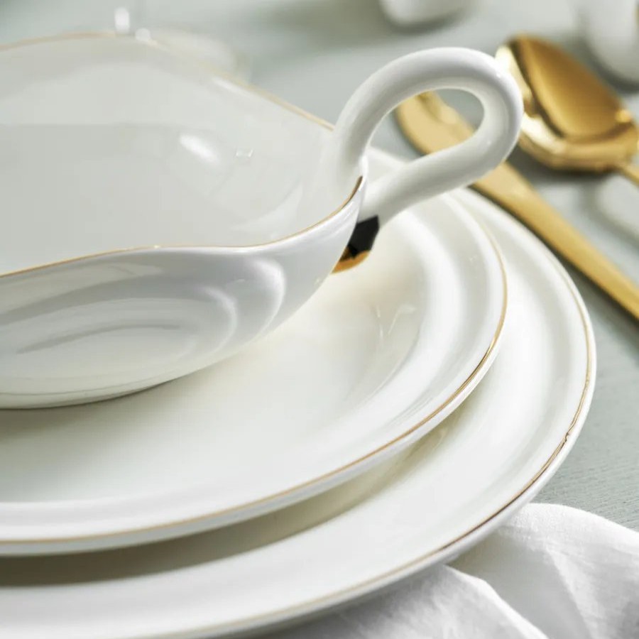 Porcelain Dinner Sets | Karaca Karaca Streamline Swan 22-Piece Porcelain Dinner Set For 6 People, Multi