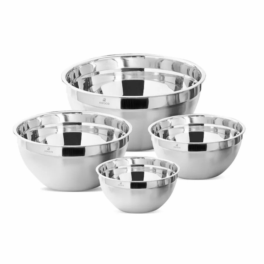 Mixing Bowls | Karaca Karaca 4 Piece Stainless Steel Mixing Bowl Set, Silver