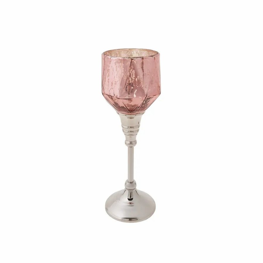 Candle Holder | Karaca Karaca Lucca Tealight Candlestick, 24Cm, Pink Multi