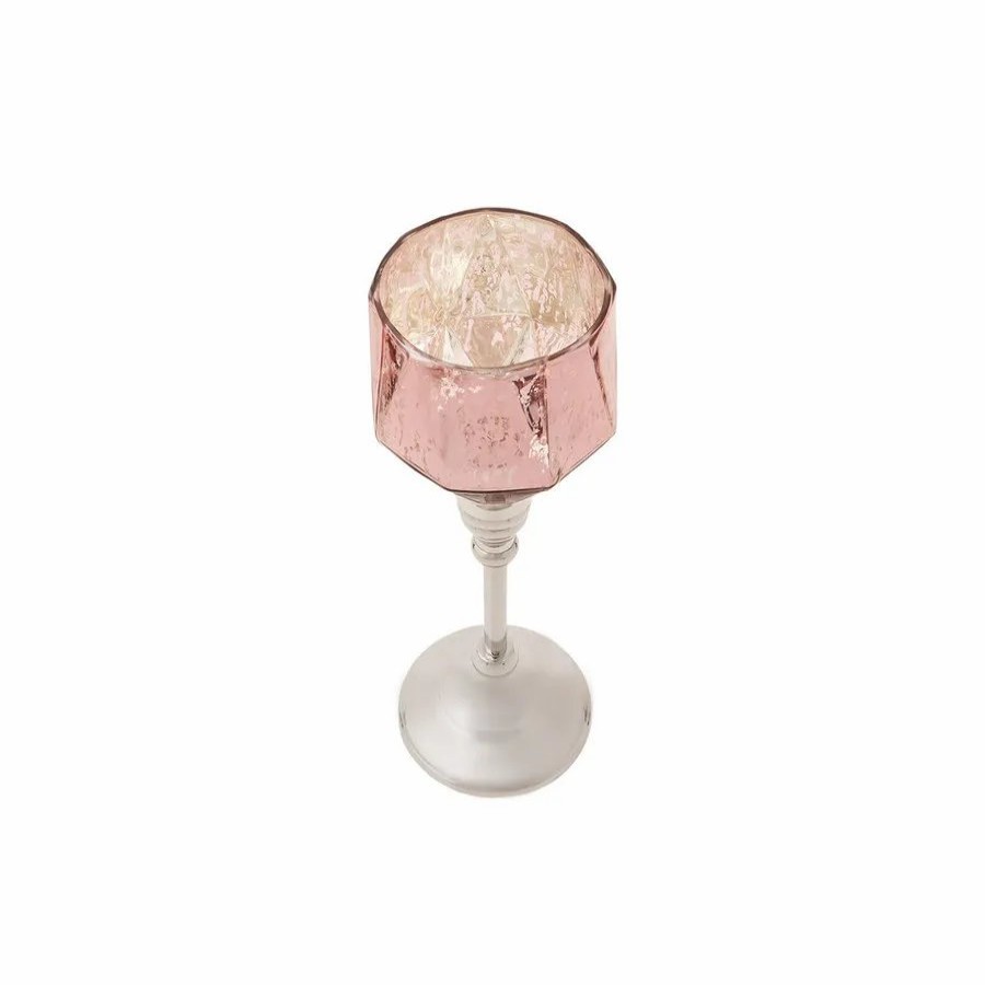 Candle Holder | Karaca Karaca Lucca Tealight Candlestick, 24Cm, Pink Multi