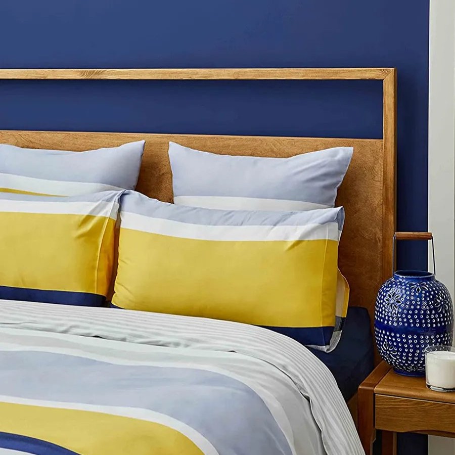 Duvet Cover Sets | Nautica Home Nautica Bold 100% Turkish Cotton Duvet Cover Set, Super King, 260Cmx220Cm, Yellow Multi