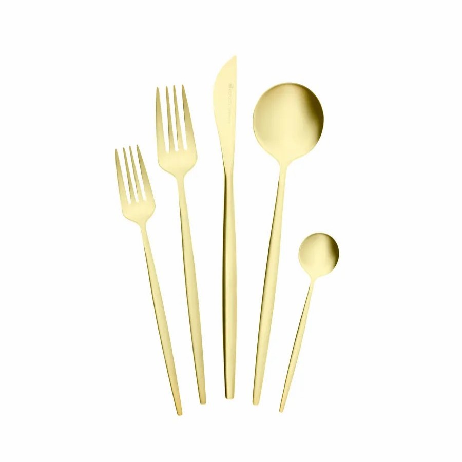 Cutlery Sets | Karaca Karaca Orion Stainless Steel Cutlery Set For 6 People, 30 Piece, Matte Champagne Gold