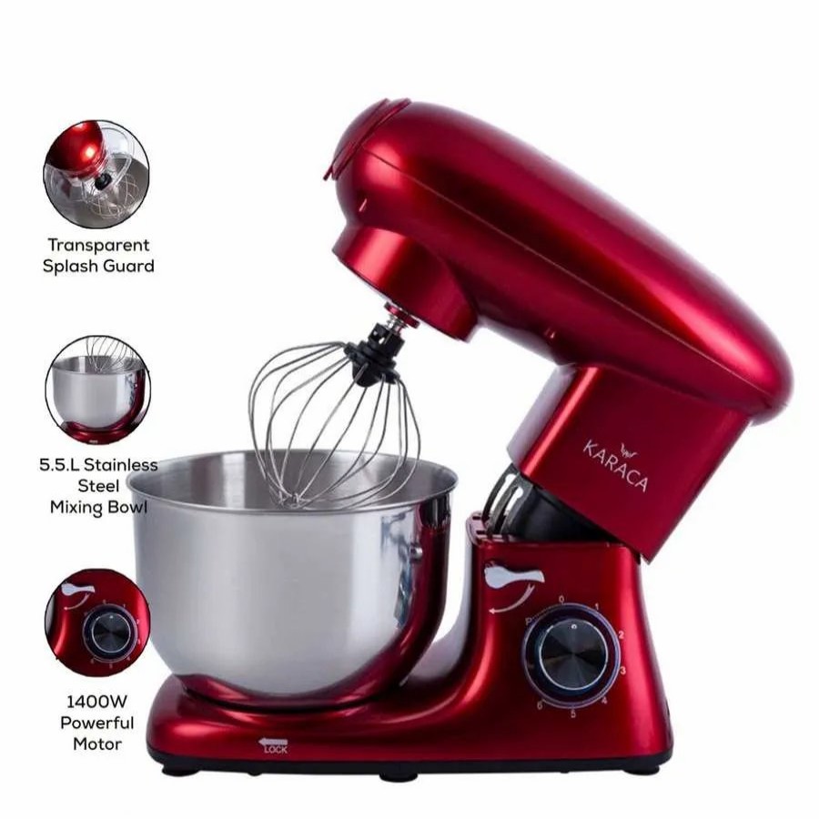 Stand Mixers | Karaca Karaca Multichef Stand Mixer, 1400W, 5.5L, Red