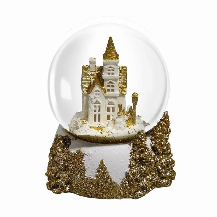 Ornaments | Karaca Home Karaca New Year Christmas Castle Led Light Snow Globe, 7Cmx6.5Cmx8.5Cm, Multi