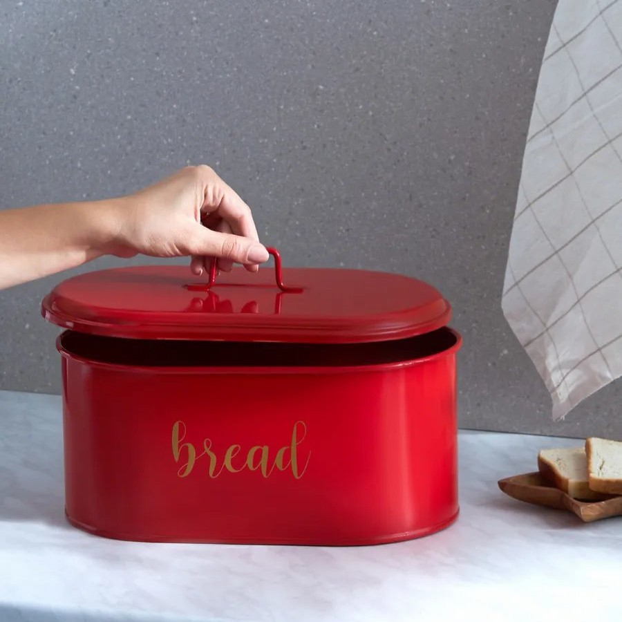 Bread Bins | Karaca Karaca Monroe Metal Bread Box, 8.5L, Red