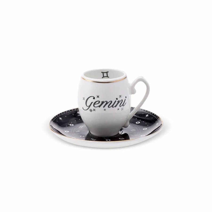 Cups & Saucers | Karaca Karaca Signs Of The Zodiac Gemini Porcelain Espresso Turkish Coffee Cup, 90Ml, Multi