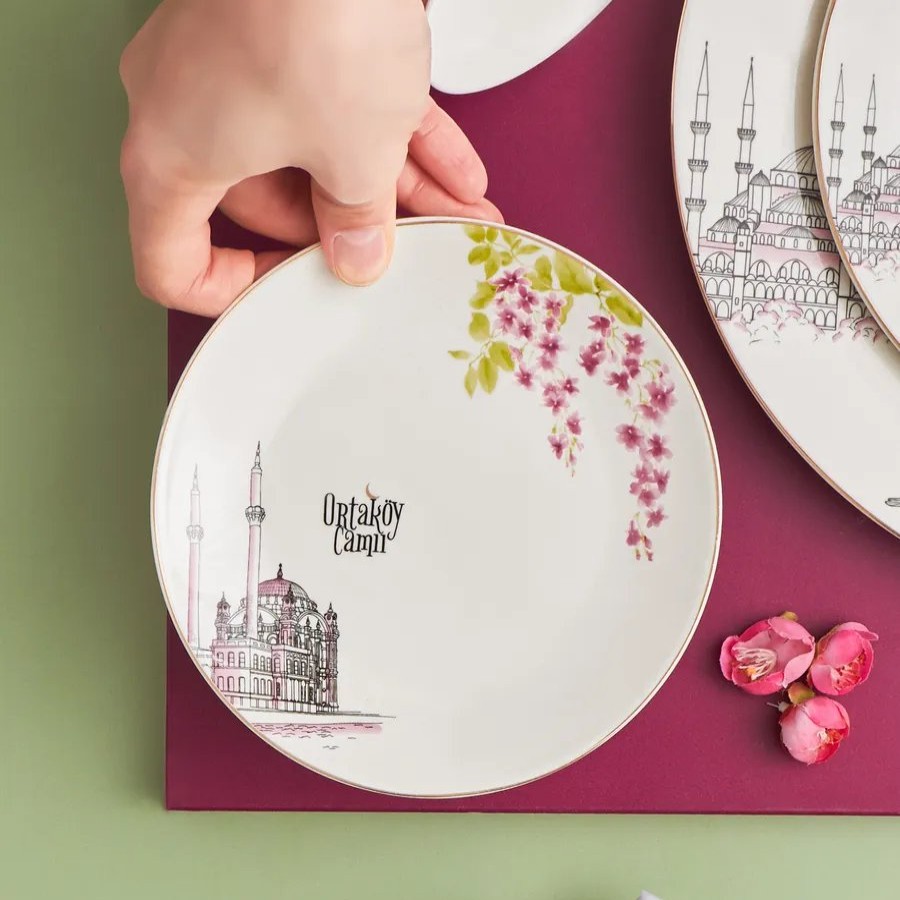 Side Plates | Karaca Karaca Istanbul Collection Erguvan Ortakoy Porcelain Side Plate, 19Cm, Multi