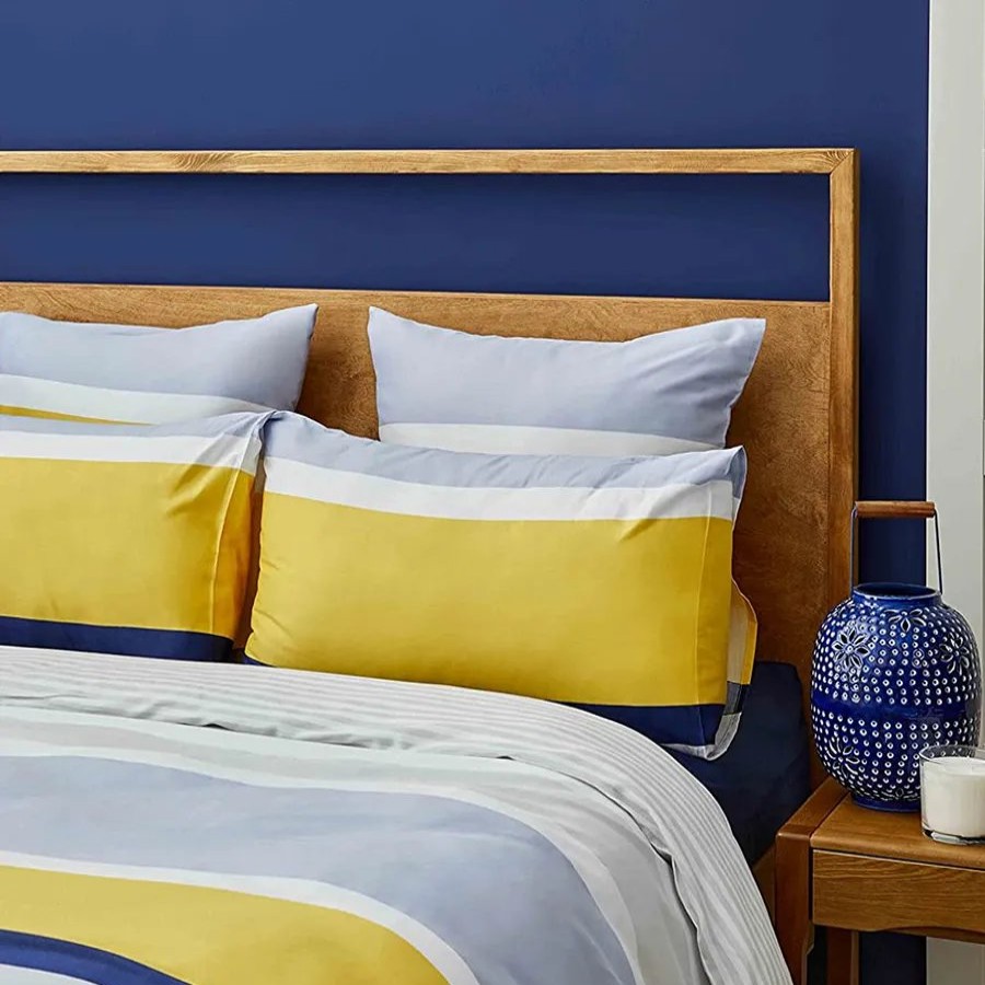 Duvet Cover Sets | Nautica Home Nautica Bold 100% Turkish Cotton Duvet Cover Set, Single, 140Cmx200Cm, Yellow Multi