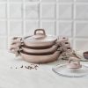 Pan Sets | Karaca Karaca Biogranite Rose Gold Induction Shallow Stock Pot Set, 6 Piece, Rose Gold