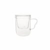 Mugs | Karaca Karaca Pia 2 Piece Double Wall Glass Heart Mug With Lid, 400Ml, Transparent