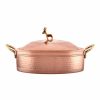 Pots | Karaca Karaca Alacahoyuk Copper Shallow Casserole With Lid, 18Cm, Copper