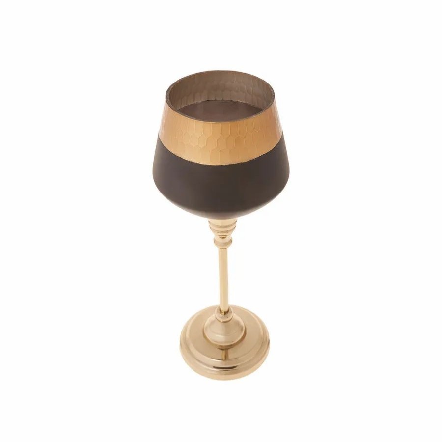 Candle Holder | Karaca Karaca Lucca Tealight Candlestick, 30.5Cm, Black Gold