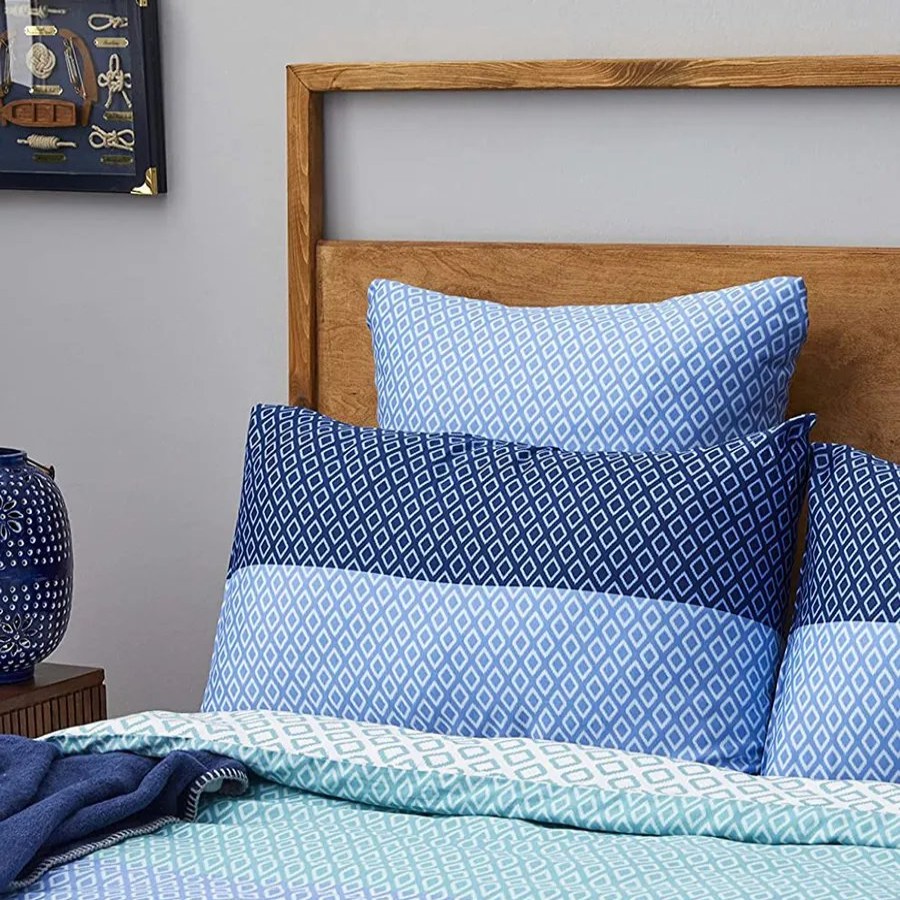 Duvet Cover Sets | Nautica Home Nautica Grace 100% Turkish Cotton Duvet Cover Set, Super King, 260Cmx220Cm, Blue Multi