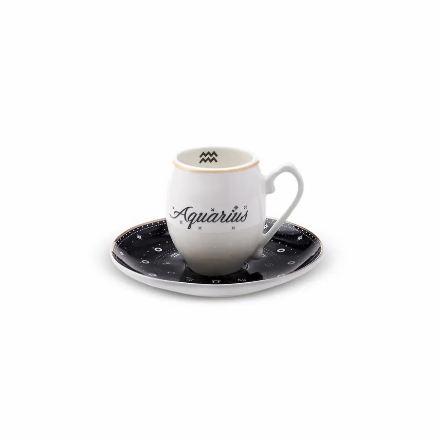 Cups & Saucers | Karaca Karaca Signs Of The Zodiac Aquarius Porcelain Espresso Turkish Coffee Cup, 90Ml, Multi