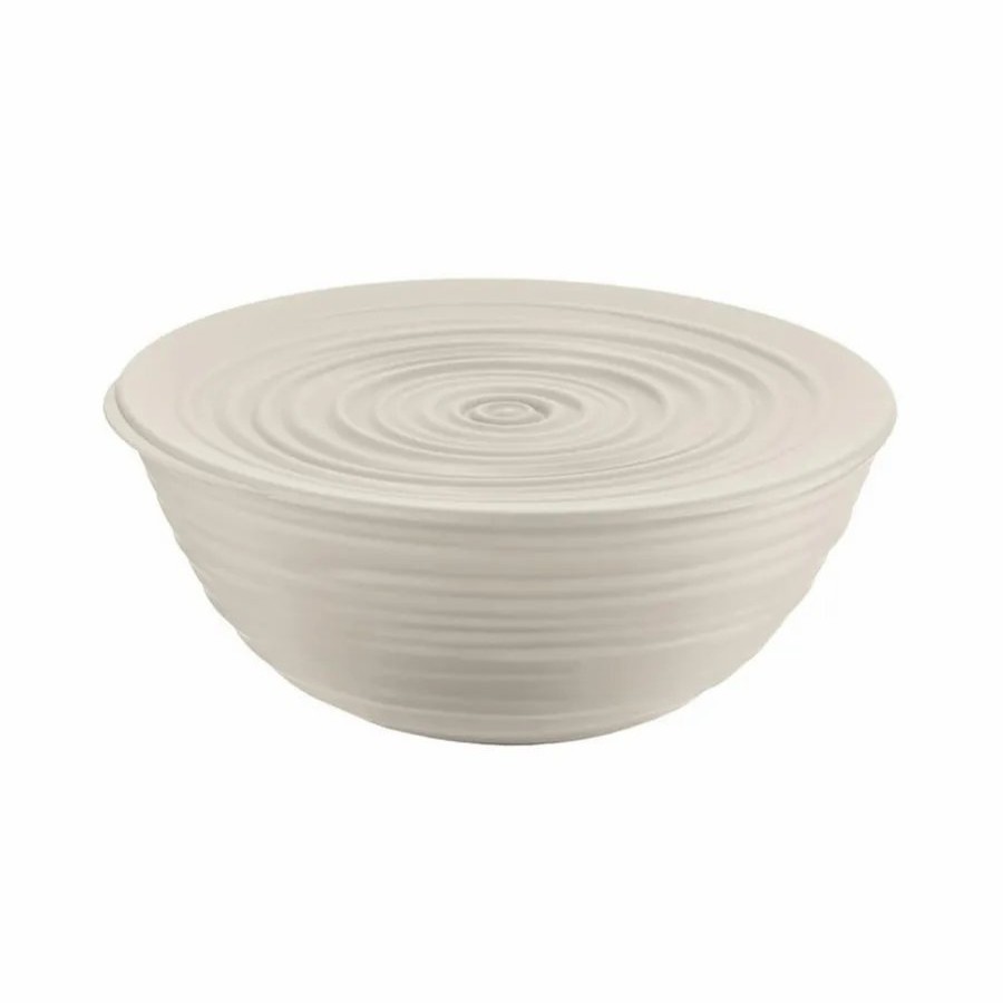 Bowls | Guzzini Guzzini Tierra Salad Bowl With Lid, Xlarge, Cream