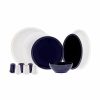 New Generation Bone China Dinner Sets | Karaca Karaca Elara 57-Piece New Generation Bone China Dinner Set For 12 People, Navy Blue Gold White