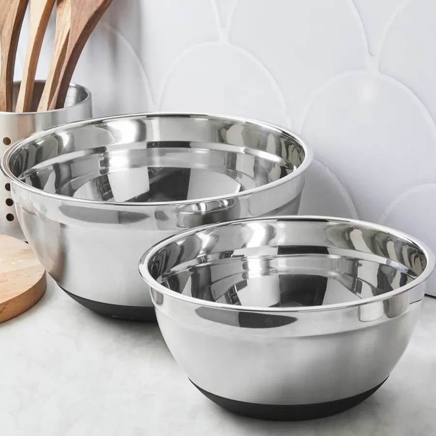 Mixing Bowls | Karaca Karaca 2 Piece Stainless Steel Mixing Bowl Set, Silver