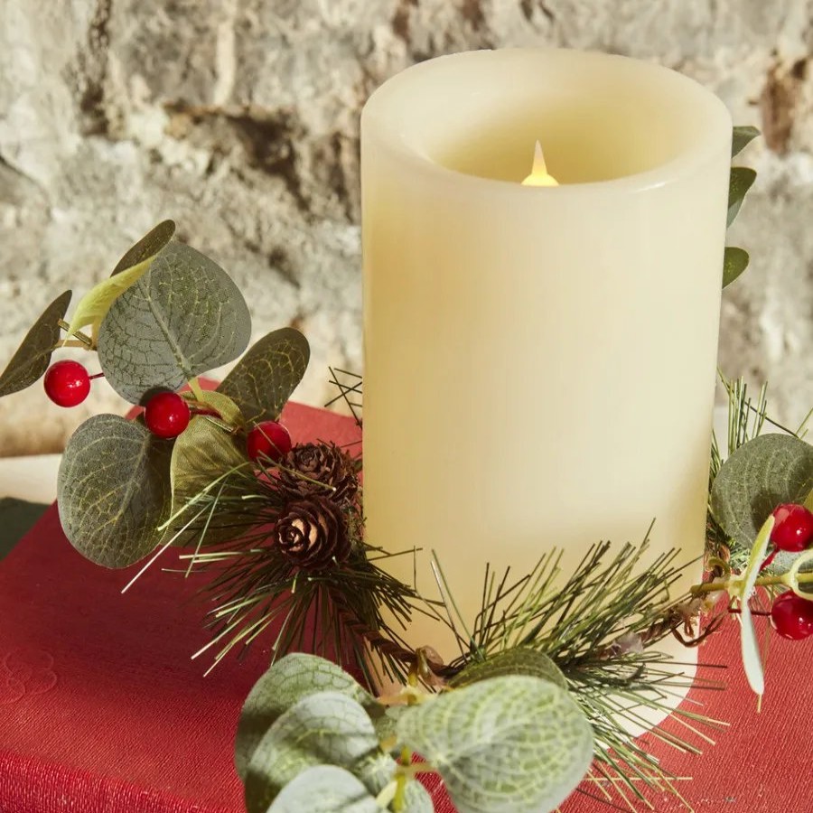 Candles | Karaca Home Karaca Home New Year Led Light Candle, 7.5Cmx7.5Cmx12.5Cm, White