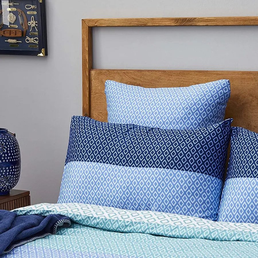 Duvet Cover Sets | Nautica Home Nautica Grace 100% Turkish Cotton Duvet Cover Set, Double, 200Cmx200Cm, Blue Multi