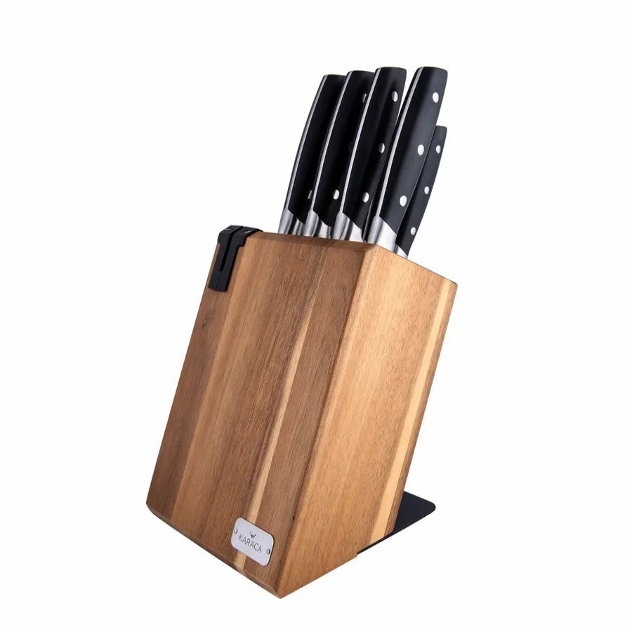 Knife Block Sets | Karaca Karaca Create 7 Piece Knife Block Set, Black