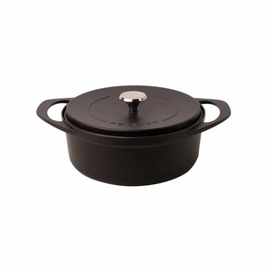 Pots | Pot Art Pot Art Cast Iron Induction Stockpot With Lid, 28Cm, Black