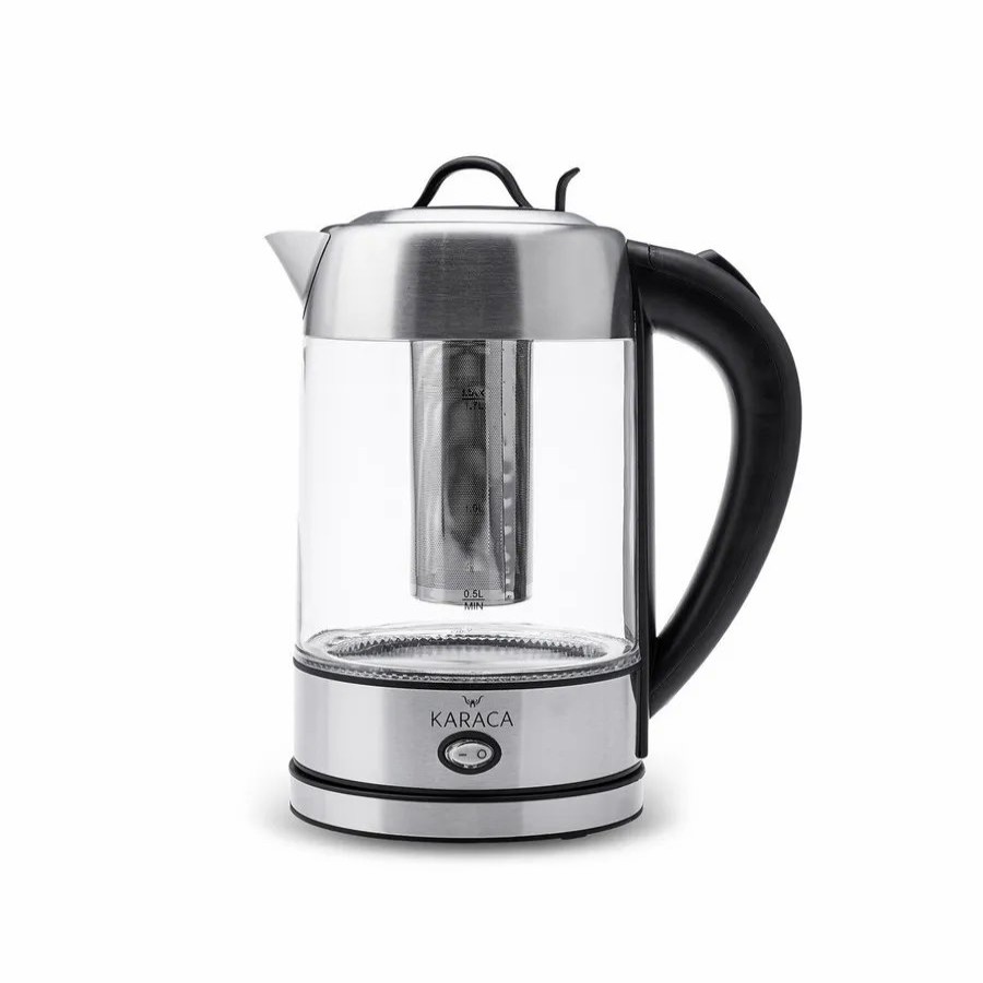 Kettles | Karaca Karaca Glass Herbal Tea Machine And Kettle, 1.7L, Inox Black