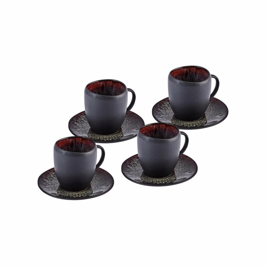 Espresso&Turkish Coffee Cup Sets | Karaca Karaca 8 Piece Galactic Reactive Espresso Turkish Coffee Cup Set For 4 People, 100Ml, Black Multi