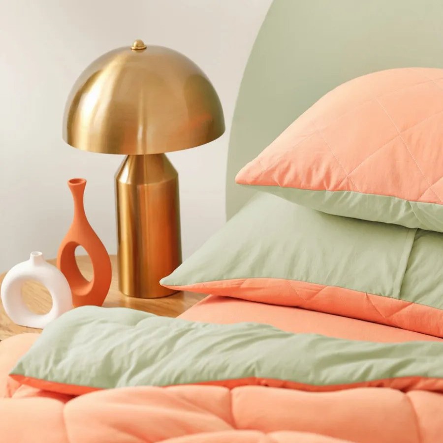 Duvets | Karaca Home Karaca Home Smart Comfort Orange 100% Microfiber Duvet Set With Bed Sheet, Single, Orange Green