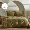 Duvet Cover Sets | Karaca Home Karaca Home 4 Elements 100% Turkish Cotton Duvet Cover Set With Bed Sheet, Double, Green Brown