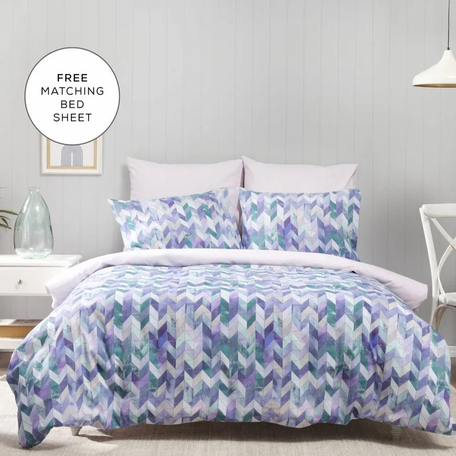 Duvet Cover Sets | Sarah Anderson Carina Madison Melange Duvet Cover Set With Bed Sheet, Double, Multi