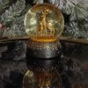 Ornaments | Karaca Home Karaca New Year Christmas Deer Led Light Snow Globe, 8Cmx8Cmx10.5Cm, Black Gold