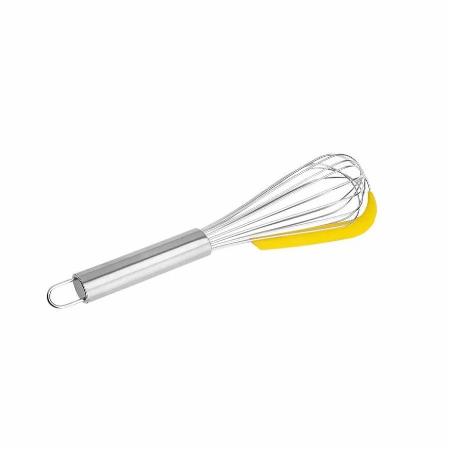 Kitchen Utensils | Crick Crack Crick Crack Stainless Steel Whisk And Spatula, 32Cm, Silver Yellow