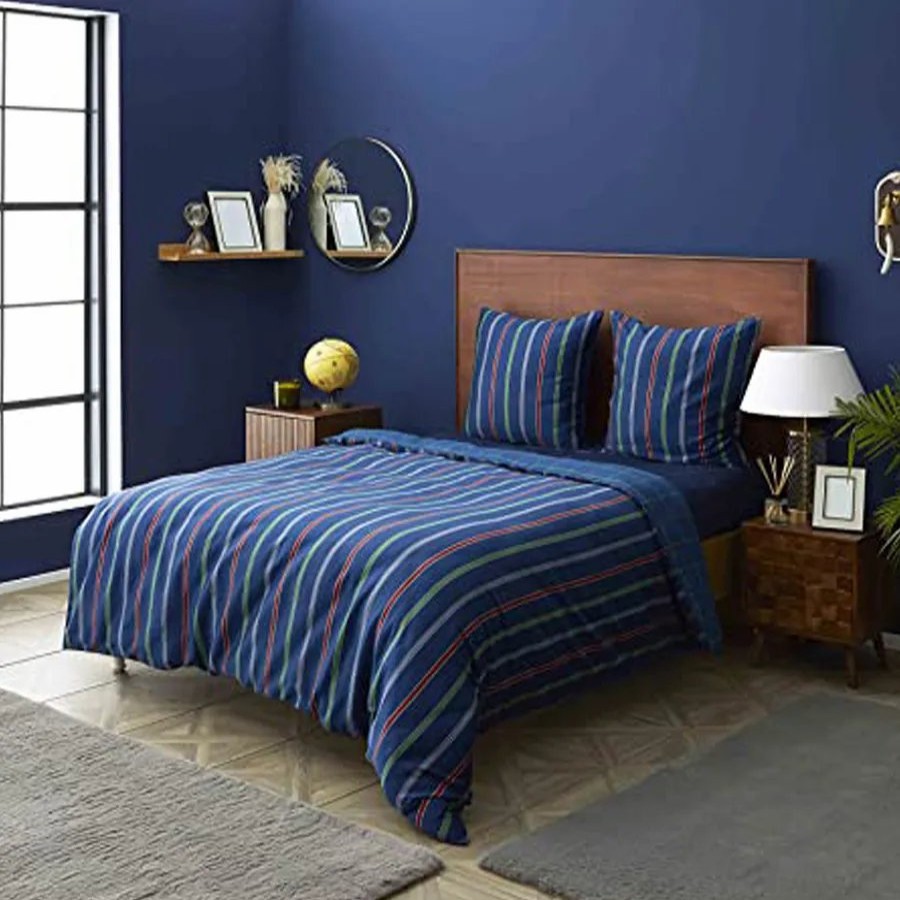 Duvet Cover Sets | Nautica Home Nautica Ray 100% Turkish Cotton Duvet Cover Set, Double, 200Cmx200Cm, Navy Blue Multi